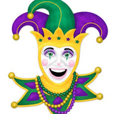 15"H METAL MARDI GRAS JESTER HEAD SIGN - MD1339