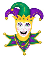 15"H METAL MARDI GRAS JESTER HEAD SIGN - MD1339