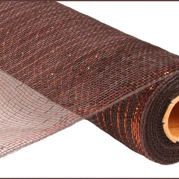 21"X10YD METALLIC MESH - CHOCOLATE W/COPPER FOIL - RE1001E2