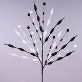 36"L GLITTER OVAL BALL/ROUND BALL SPRAY - WHITE/BLACK - XS1637NE