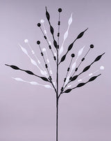 36"L GLITTER OVAL BALL/ROUND BALL SPRAY - WHITE/BLACK - XS1637NE