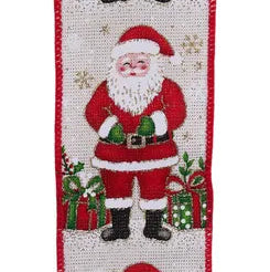 2.5"X10YD SANTA W/ PRESENTS - OFFWHITE/GOLD/MULTI - RGH143308