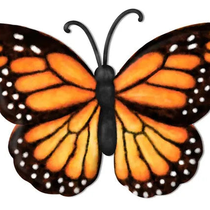 12"LX8.3"H METAL/EMBOSSED MONARCH - YELLOW/ORANGE/BLACK/WHITE - MD079844