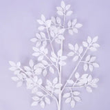 28"L GLITTER LEAF SPRAY - WHITE/SILVER - XS226827