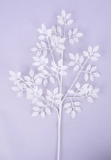 28"L GLITTER LEAF SPRAY - WHITE/SILVER - XS226827