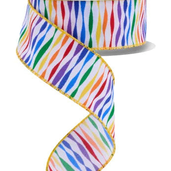 1.5"X10YD RAINBOW TWISTED STRIPE - WHITE/MUTLI - RGF142027