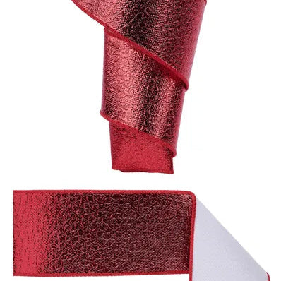 2.5"X10YD ICE CRACKLE FUSED - SHINY RED/WHITE - NR6022E5
