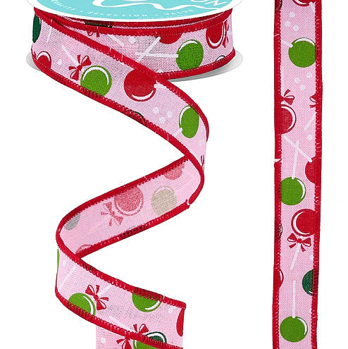 7/8"X10YD LOLLIPOPS - LIGHT PINK/RED/WHITE/EMERALD - RGH7009F1
