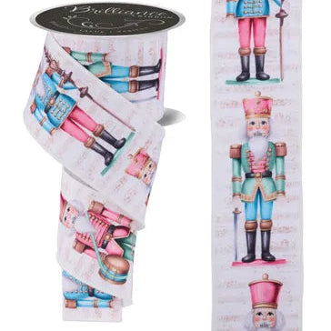 2.5"X10YD NUTCRACKER - IVORY/PINK/MINT/ICE BLUE - LS1098C2