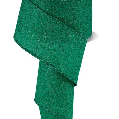 2.5"X10YD IRREGULAR SPOTTED GLITTER - EMERALD GREEN - RGF181806