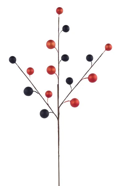 20"L METALLIC BERRY SPRAY - BLACK/ORANGE - EC5840H4