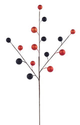20"L METALLIC BERRY SPRAY - BLACK/ORANGE - EC5840H4