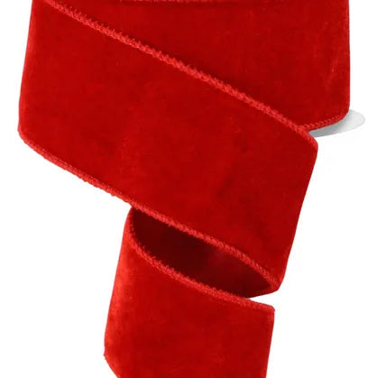 2.5"X10YD DELUXE VELVET/SATIN BACKING - RED - RGE165924