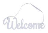15.25"W X 4.5"H WELCOME - WHITE - AB239127