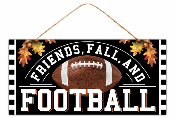 12.5"LX6"H MDF FRIENDS, FALL & FOOTBALL - BLACK/WHITE/BROWN/ORANGE - AP7458