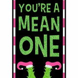 12.5"H X 6"L YOU'RE A MEAN ONE GLITTER - BLACK/LIME/PINK/WHITE - AP788922