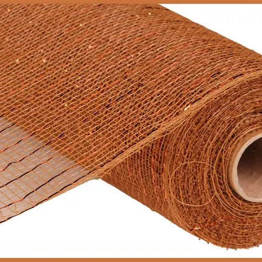 10"X10YD METALLIC MESH - BROWN W/ COPPER FOIL - RE130104