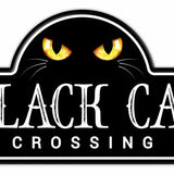 15"LX8"H BLACK CAT STREET SIGN - BLACK/WHITE/YELLOW - MD1882