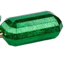5.25"L ANTIQUE LOOK GEM ORNAMENT - SQUARED - EMERALD GREEN - XJ551406