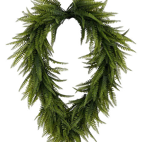 26"H X 18"DIA WOODLAND FERN WREATH - GREEN - FP106135