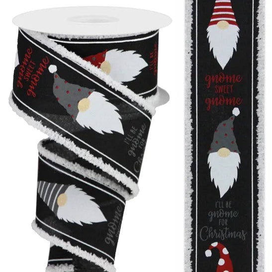 2.5"X10YD CHRISTMAS GNOME HEAF/ROYAL/DRIFT - BLACK/RED/WHITE - RG0838502