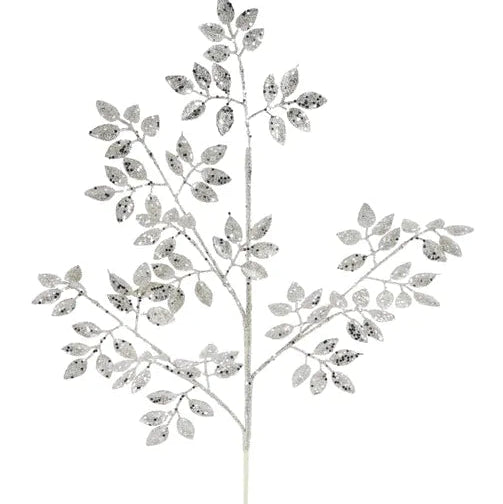 28"L GLITTER LEAF SPRAY - CHAMPAGNE - XS226858