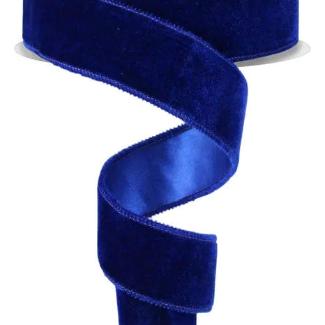 1.5"X10YD DELUXE VELVET/SATIN BACKING - ROYAL BLUE - RGE165825