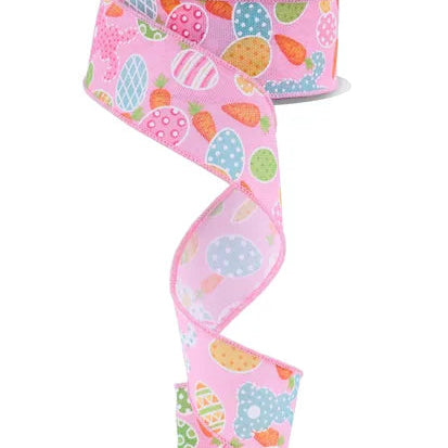 1.5"X10YD BUNNY/CARROT/EGG - SOFT PINK/MULTI - RGF155315