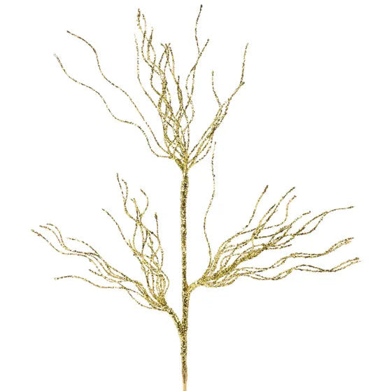 31"L GLITTERED SPIRAL PINE SPRAY - GOLD - XS756208