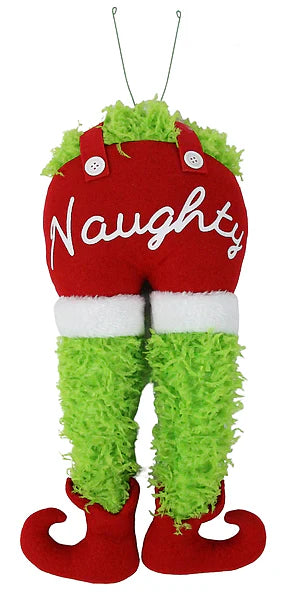 18"H NAUGHTY ELF DECOR - LIME GREEN/RED/WHITE - XC6283