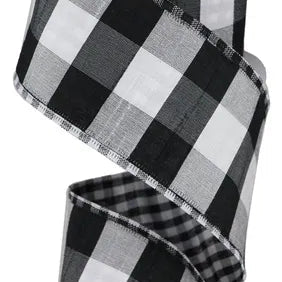 2.5"X10YD LARGE/SMALL CHECK - BLACK/WHITE - RG08468X6