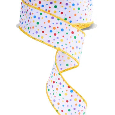 1.5"x10YD MULTI MINI DOTS - WHITE/MULTI - RGF146827