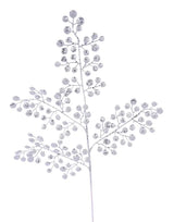 33"L GLITTER ROUND LEAF SPRAY - SILVER - XS226726