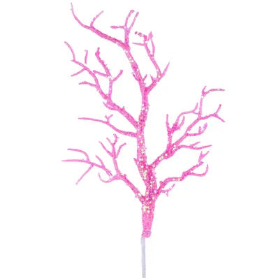 21"L GLITTER TWIG SPRAY - NEON HOT PINK - MN061411