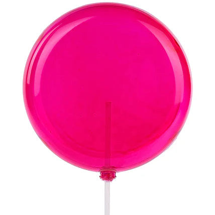 120MM LOLLIPOP W/STICK, 11.75" - CLEAR HOT PINK - XC116310