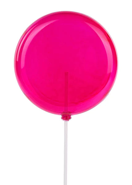 120MM LOLLIPOP W/STICK, 11.75" - CLEAR HOT PINK - XC116310